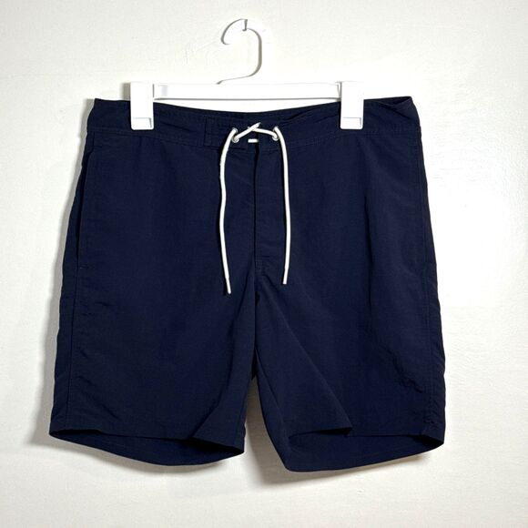 Everlane Men's Board Shorts Linerless Swim Surf Trunks Navy Blue Size 32 - Picture 2 of 9